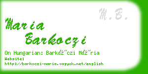 maria barkoczi business card